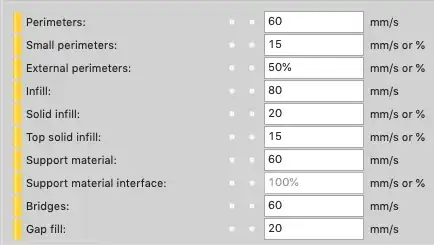Expert mode speed settings in Slic3r PE