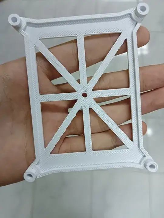 Photo of a complete 3D printed model with 5 oval openings Photo of a complete 3D printed model with 5 oval openings