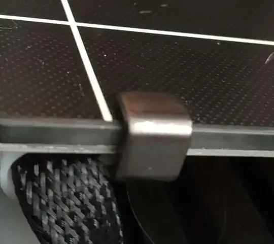 Photo of the bed clip/clamp on a 3D printer