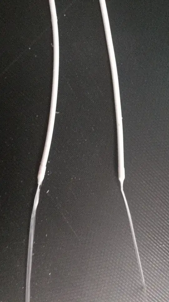 Filament pulled out of the extruder Filament pulled out of the extruder