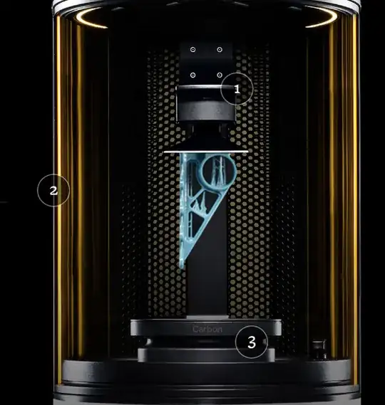 image from Carbon3D's homepage of supports