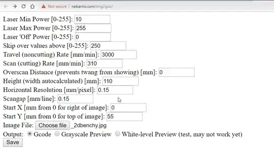 Generating the G-code for the laser