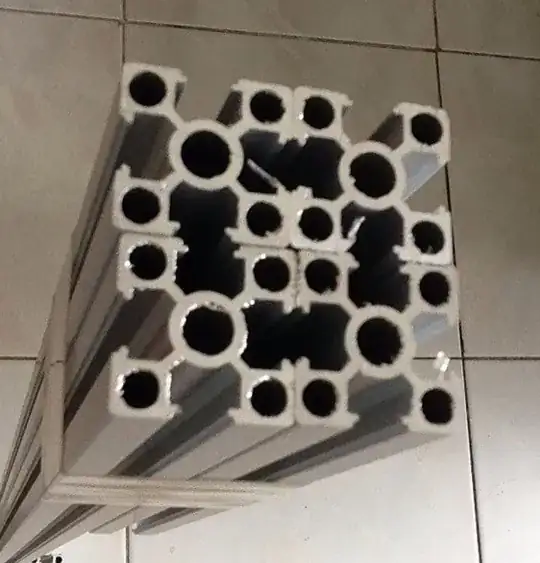 Four pieces of 2020 Aluminium extrusion