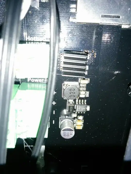 Closeup of Prusa i3 Plus custom board #1