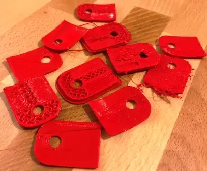 Image of failed TPE prints from build plate