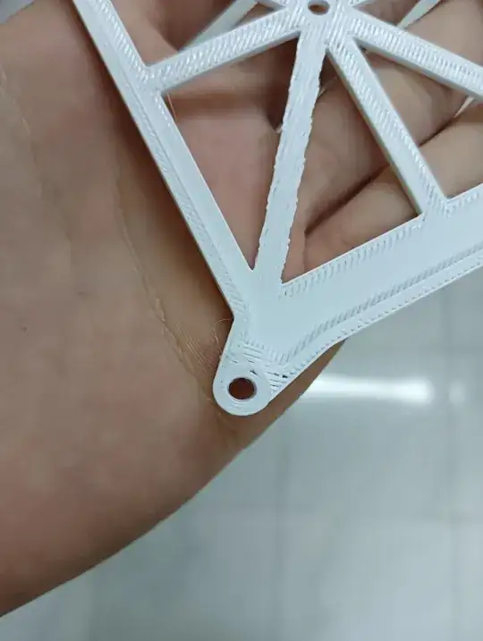 A portion of a 3D printed model showing an oval opening that should be circular A portion of a 3D printed model showing an oval opening that should be circular