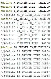 Screen shot of Marlin 2.0 Firmware, in Configuration.h section. Search for 'X_DRIVER_TYPE'