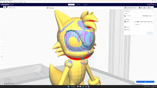Screenshot of a 3D model in Cura
