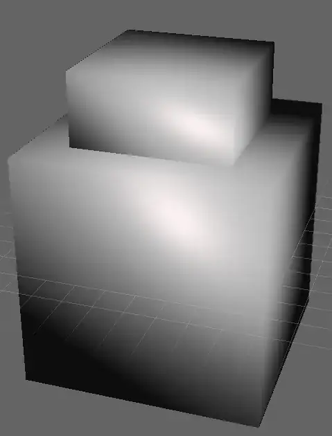After flipping the normals in the top "cube"