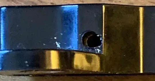 Close up of back of extruder port