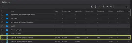 Screenshot of the left-hand portion of MoonRaker's File List
