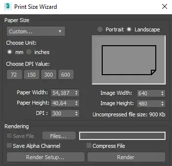 Screenshot of Print Size Wizard Screenshot of Print Size Wizard