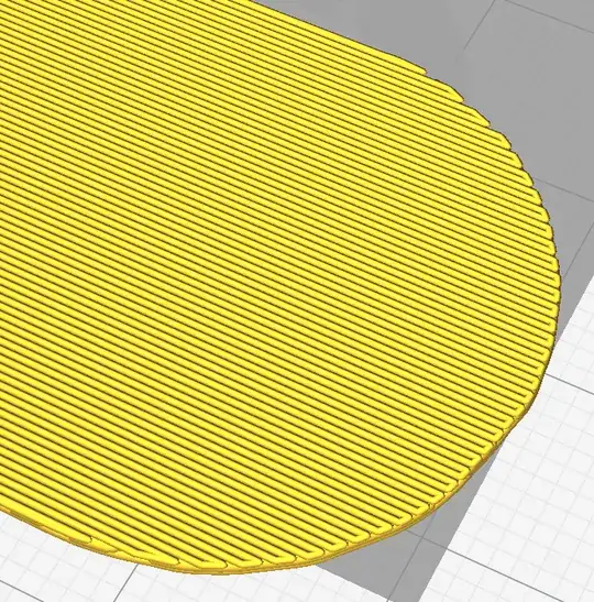 A Cura preview of a horizontal raft