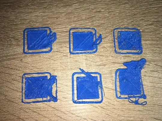 The 6 most recent prints in which I played around with the different factors mentioned above the top middle one is the most recent one