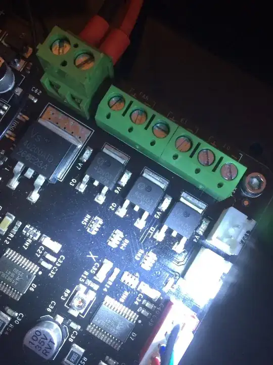 Damaged transistor associated with E0 (3rd one on the right)
