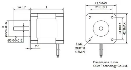 NEMA 17 dimensions