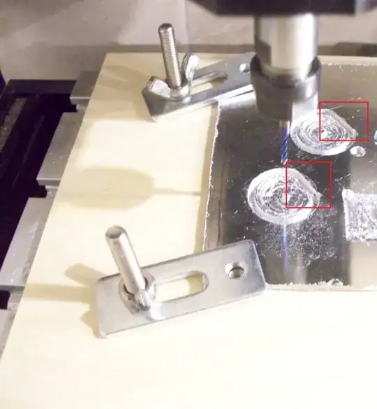 Photo of milled circles with irregularities Photo of milled circles with irregularities