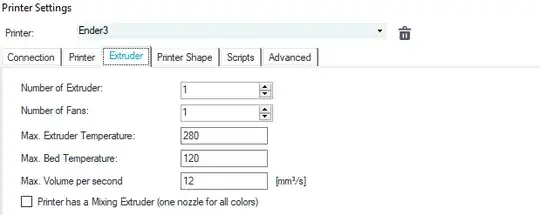 Repetier GUI: Extruder Tab