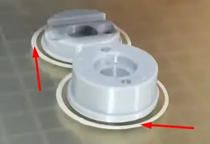 finished print on print bed, with outlines annotated