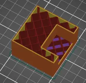 Screenshot of the preview of a 3D model in PrusaSlicer with no Top Layers