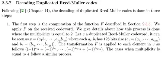 Reed-Muller decoding, step 1. page 26