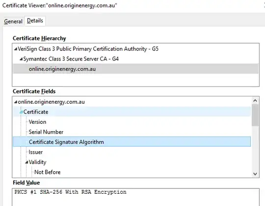 Certificate details dialog
