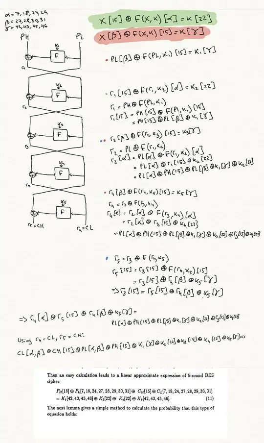 Approximation for 5-round DES