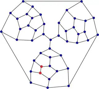 the Tutte graph with two vertices marked