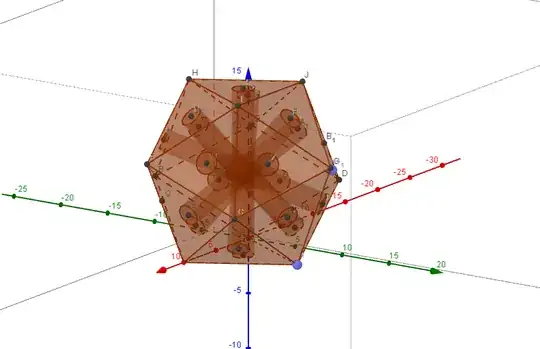 Icosahedron visible for reference.