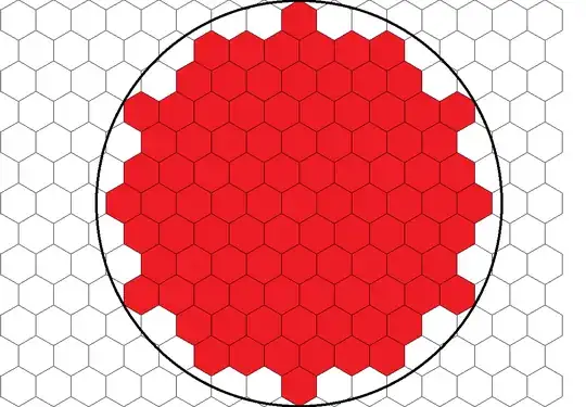 Packed hexagons in red