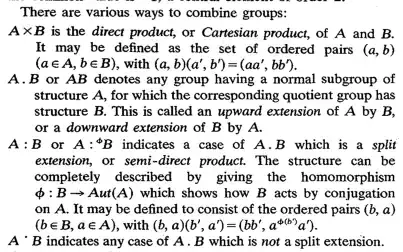 notation for extending groups