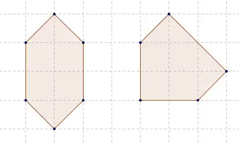 hexagon and pentagon with same area and perimeter