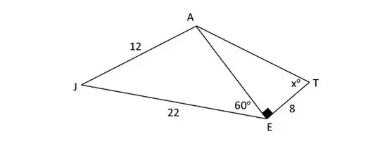 triangle where I want to apply the law of sinus