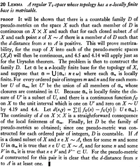 Lemma 4.20 of Kelley's General Topology. Where Kelley uses the term "regular", I use "quasiregular"; where Kelley uses <span class=