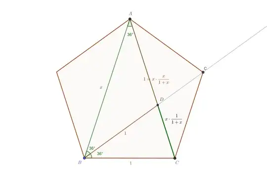 computing sin 18 with geometric means