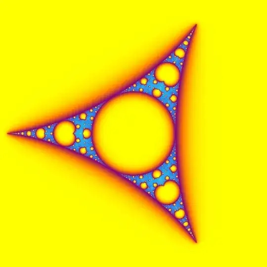 Multibrot set for z^{-2}+c coloured using Lyapunov exponent