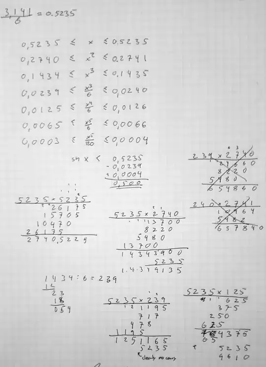 handwritten calculation