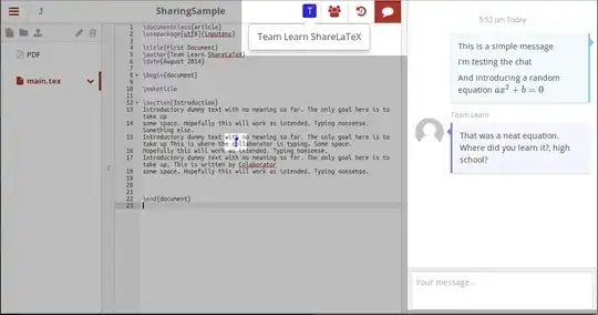 ShareLaTeX chat screenshot