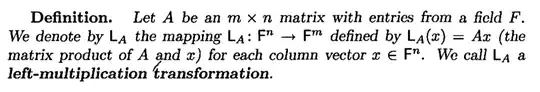 Definition of left-multiplication transformation