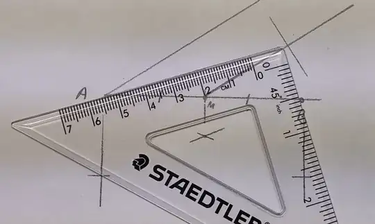 Procedure using the right angled ruler