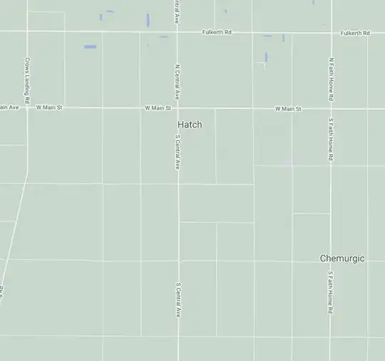 Orthogonal roads near Turlock, California