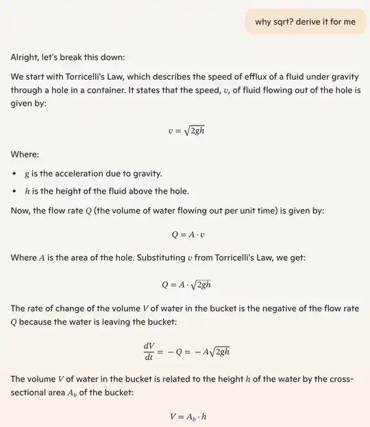Physical model described by the Non-Lipschitz ODE
