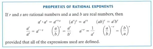 Ratti's properties of rational exponents
