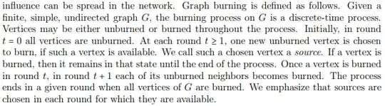 Definition of graph burning