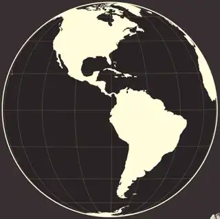 orthograhic projection centered at 85W longitude 0 latitude