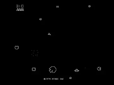 Screengrab of Atari "Asteroids" space