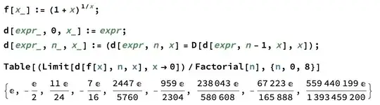 Mathematica computation of first 9 Taylor coefficients