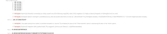 The outcome of the code above. Firstly, the partial derivatives numerically and analytically. Secondly, the double integral over the first quadrant numerically and analytically.