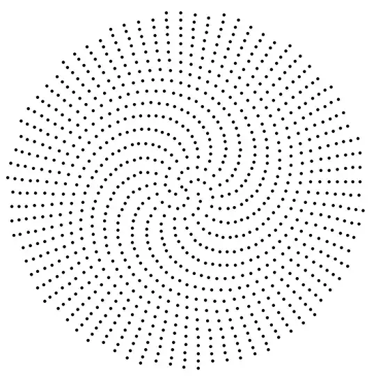 Points on a nearly-Fibonacci spiral