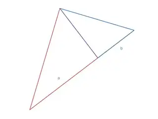 A right-angled triangle divided into two right-angled triangles.